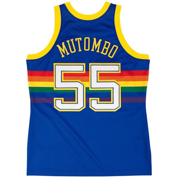 Dikembe Mutombo Denver Nuggets Mitchell & Ness Authentic Basketball Jersey - Navy Blue