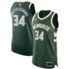 Giannis Antetokounmpo Milwaukee Bucks Nike Authentic Player Jersey Green - Icon Edition