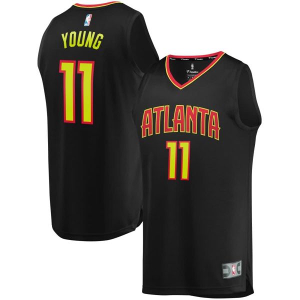 Trae Young Atlanta Hawks Fanatics Branded Youth Fast Break Replica Jersey Black - Icon Edition