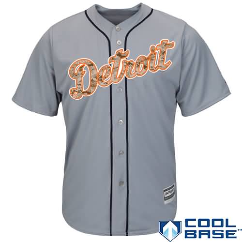 Detroit Tigers Majestic Team Jersey - Gray/Camo