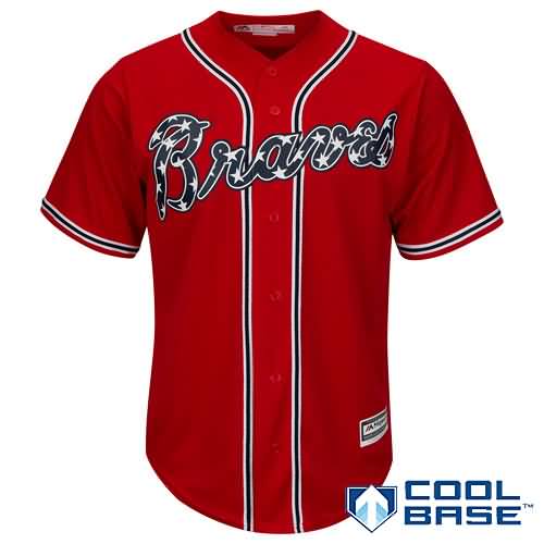 Atlanta Braves Majestic Official Cool Base Team Jersey - Scarlet