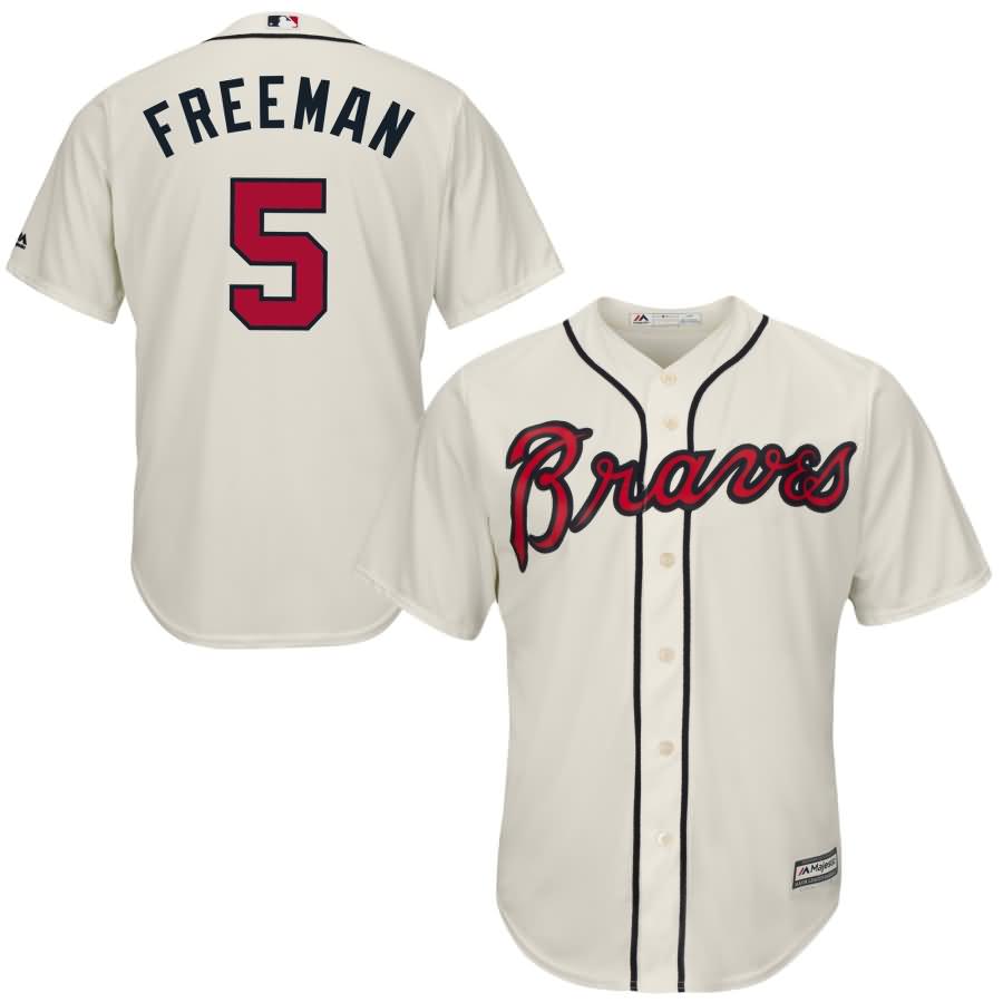 Freddie Freeman Atlanta Braves Majestic Cool Base Player Jersey - Tan