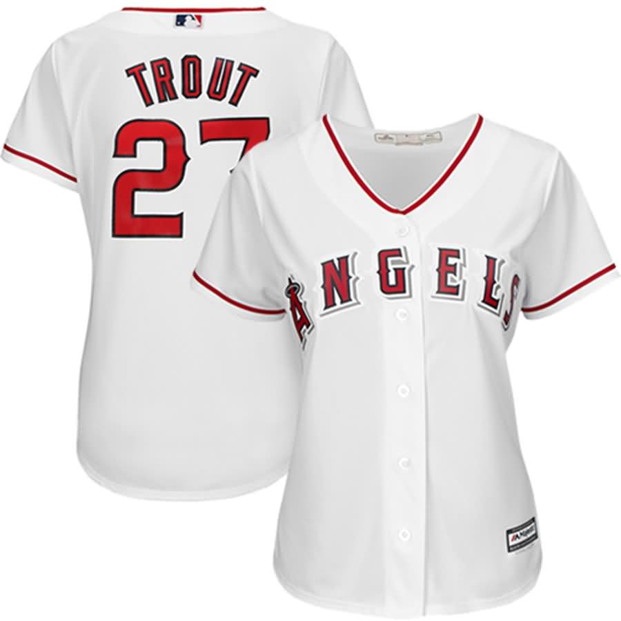 Mike Trout Los Angeles Angels Majestic Women's Cool Base Player Jersey - White