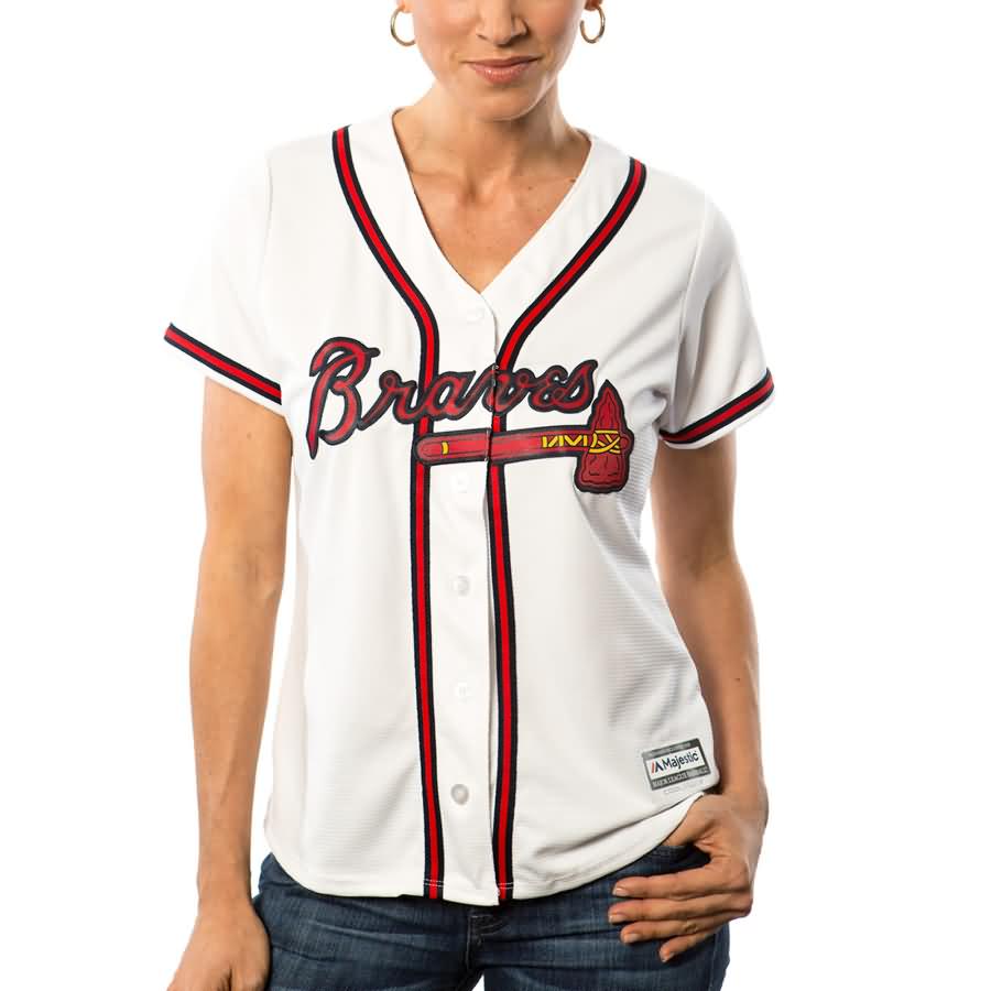 Freddie Freeman Atlanta Braves Majestic Women's Cool Base Player Jersey - White