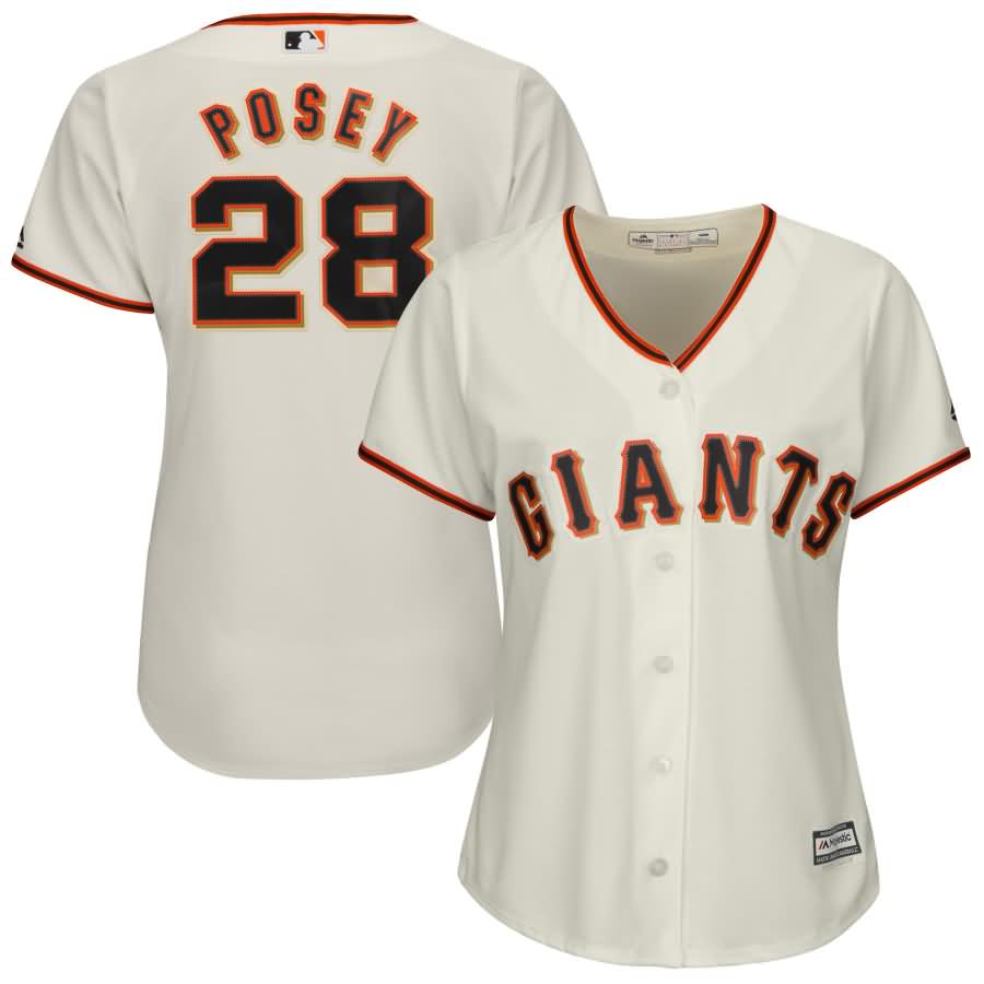 Buster Posey San Francisco Giants Majestic Women's Cool Base Player Jersey - Cream