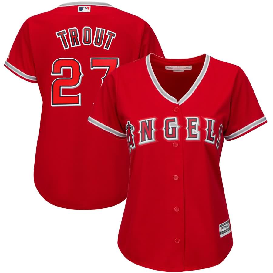 Mike Trout Los Angeles Angels Majestic Women's Cool Base Player Jersey - Scarlet