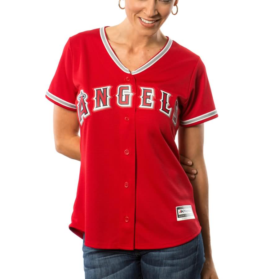 Mike Trout Los Angeles Angels Majestic Women's Cool Base Player Jersey - Scarlet