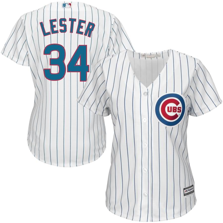 Jon Lester Chicago Cubs Majestic Women's Cool Base Player Jersey - White