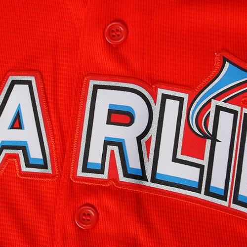 Miami Marlins Majestic Youth Official Cool Base Jersey - Orange