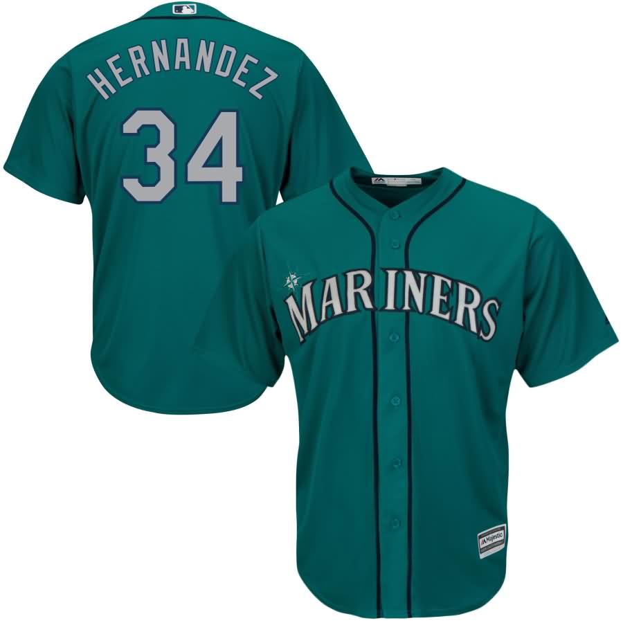 Felix Hernandez Seattle Mariners Majestic Youth Official Cool Base Player Jersey - Northwest Green