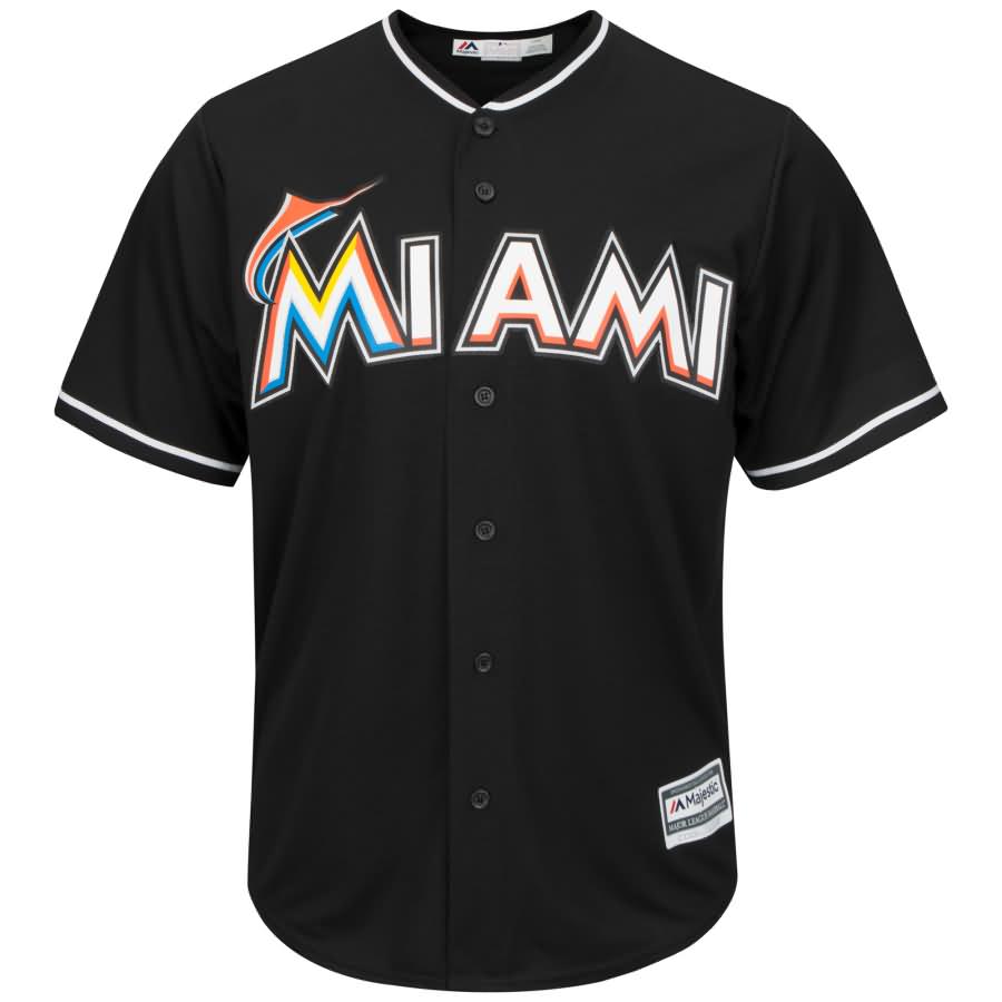 Miami Marlins Majestic Official Cool Base Team Jersey - Black