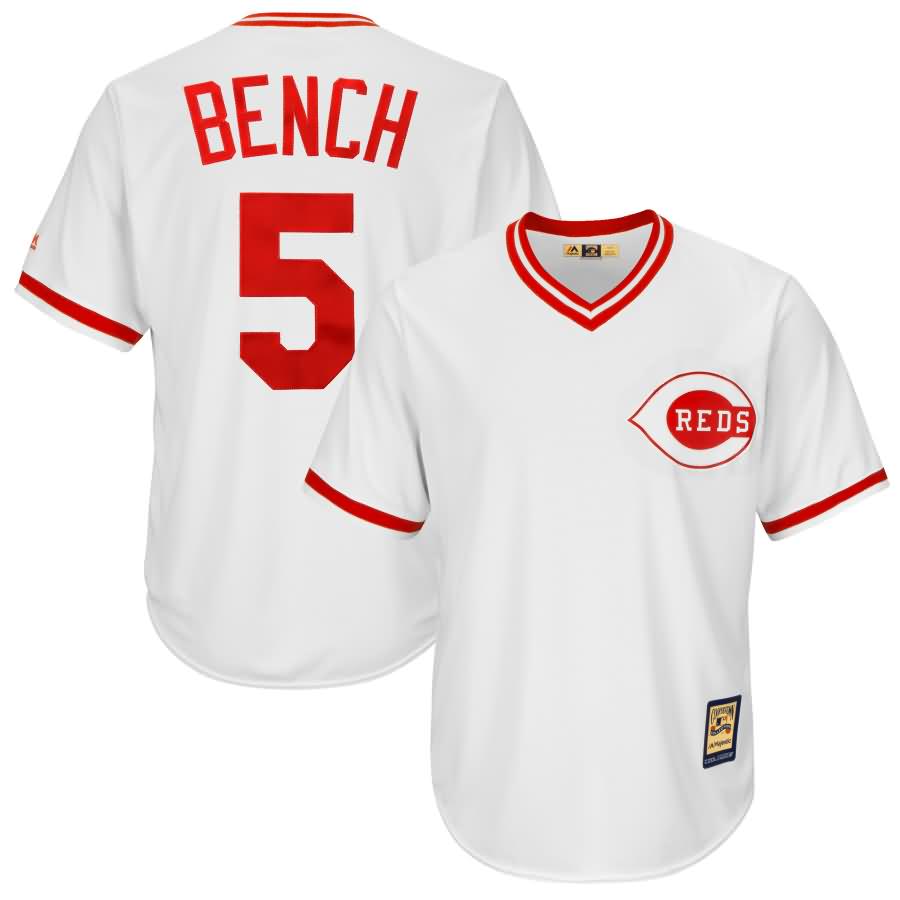 Johnny Bench Cincinnati Reds Majestic Cool Base Cooperstown Collection Player Jersey - White