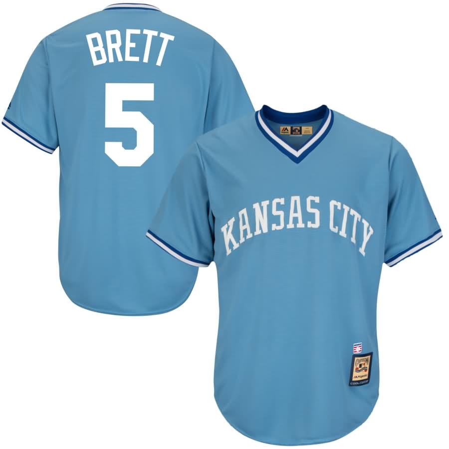 George Brett Kansas City Royals Majestic Cool Base Cooperstown Collection Player Jersey - Light Blue