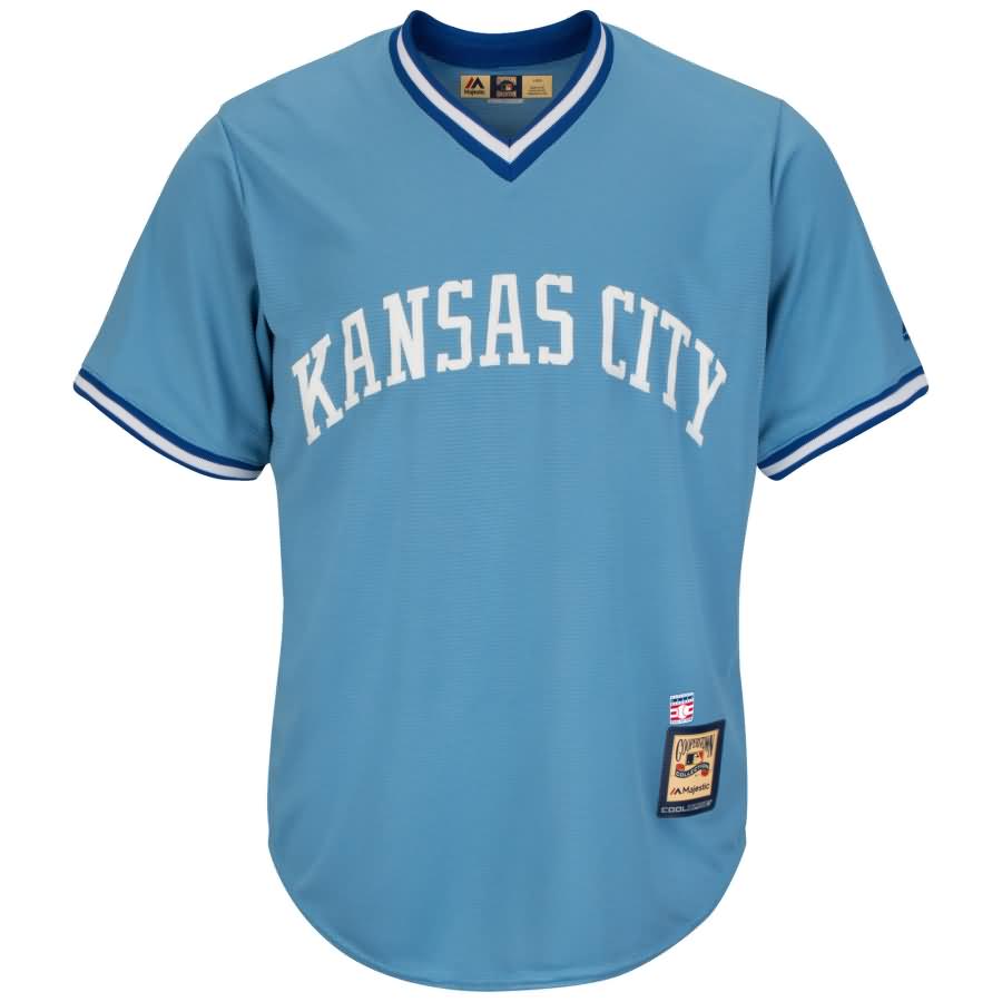 Bret Saberhagen Kansas City Royals Majestic Cool Base Cooperstown Collection Player Jersey - Light Blue