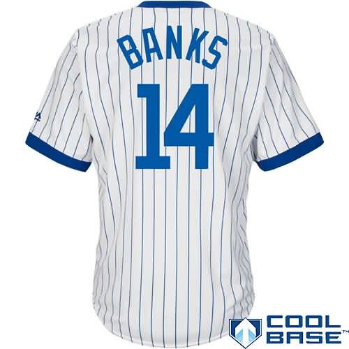 Ernie Banks Chicago Cubs Majestic Cool Base Cooperstown Collection Player Jersey - White