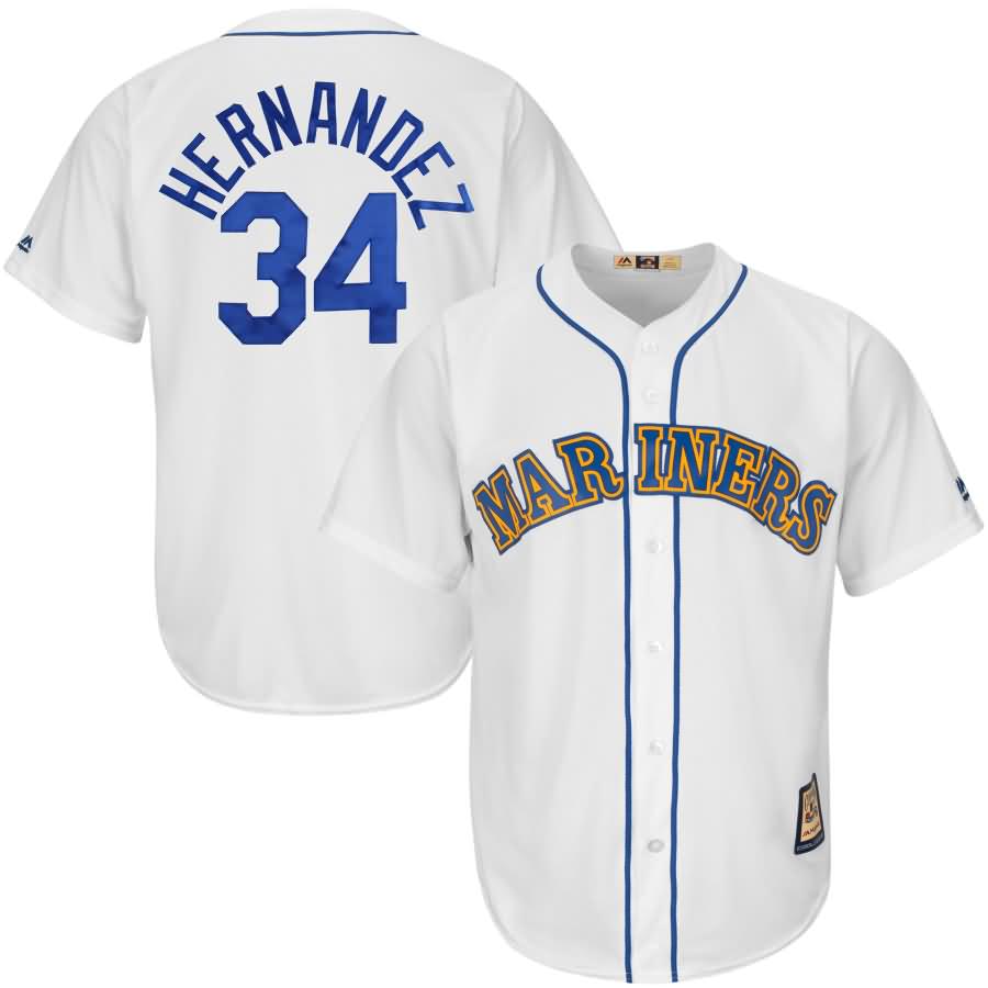 Felix Hernandez Seattle Mariners Majestic Cooperstown Collection Cool Base Player Jersey - White/Royal