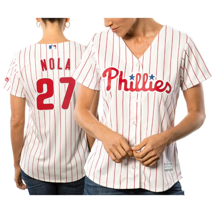 Aaron Nola Philadelphia Phillies Majestic Women's Cool Base Player Jersey - White