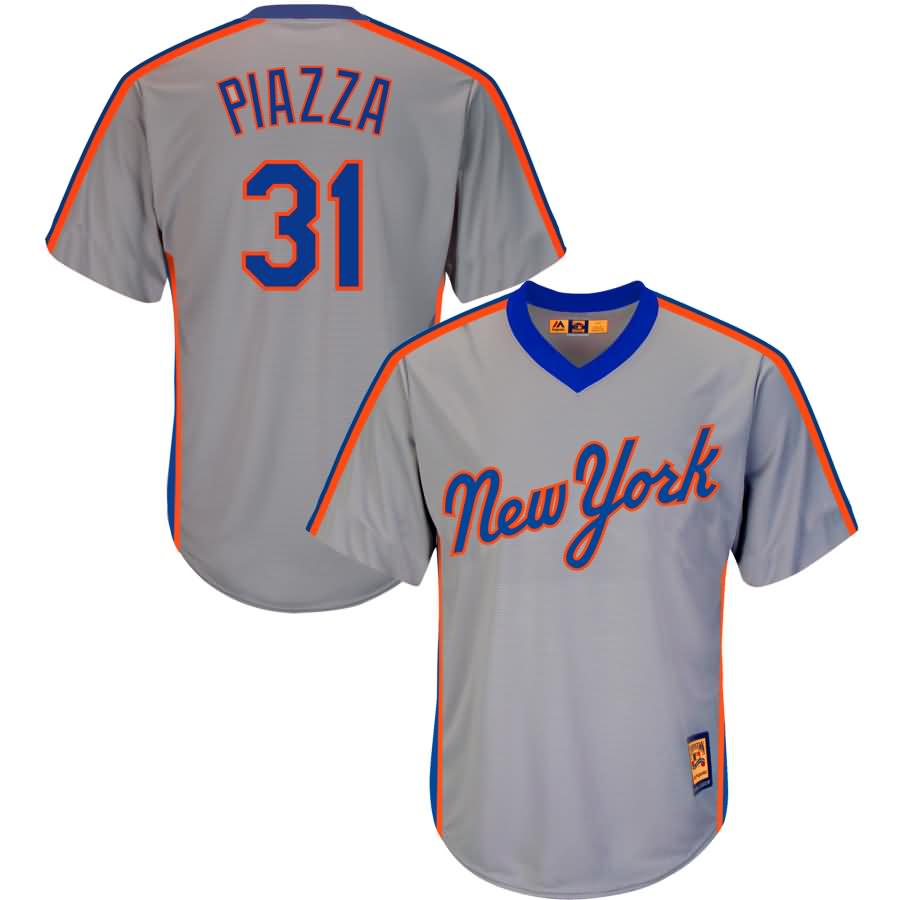 Mike Piazza New York Mets Majestic Cool Base Cooperstown Collection Player Jersey - Gray