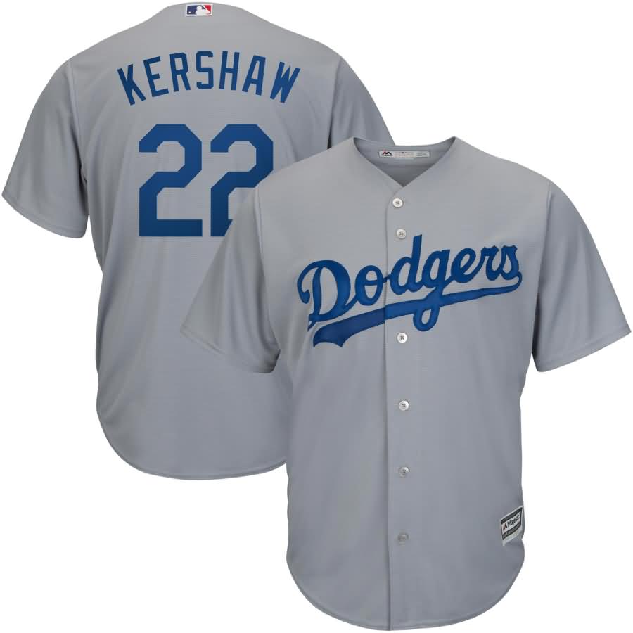 Clayton Kershaw Los Angeles Dodgers Majestic Road Official Cool Base Player Replica Jersey - Gray