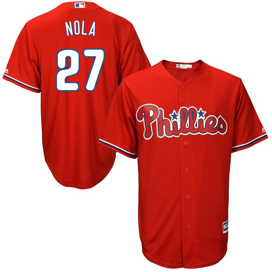 Aaron Nola Philadelphia Phillies Majestic Official Cool Base Player Jersey - Scarlet