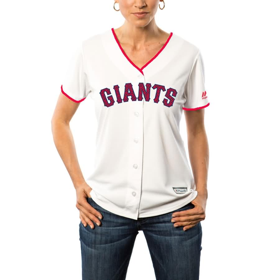 San Francisco Giants Majestic Women's Fashion Stars & Stripes Cool Base Jersey - White