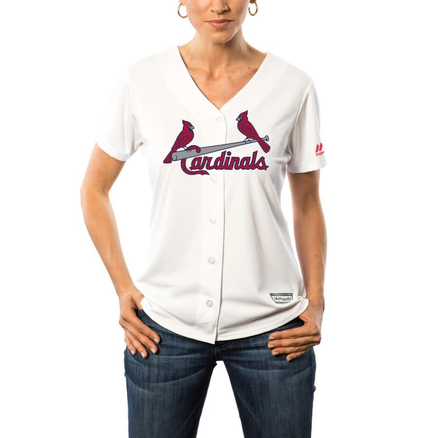 St. Louis Cardinals Majestic Women's Fashion Stars & Stripes Cool Base Jersey - White