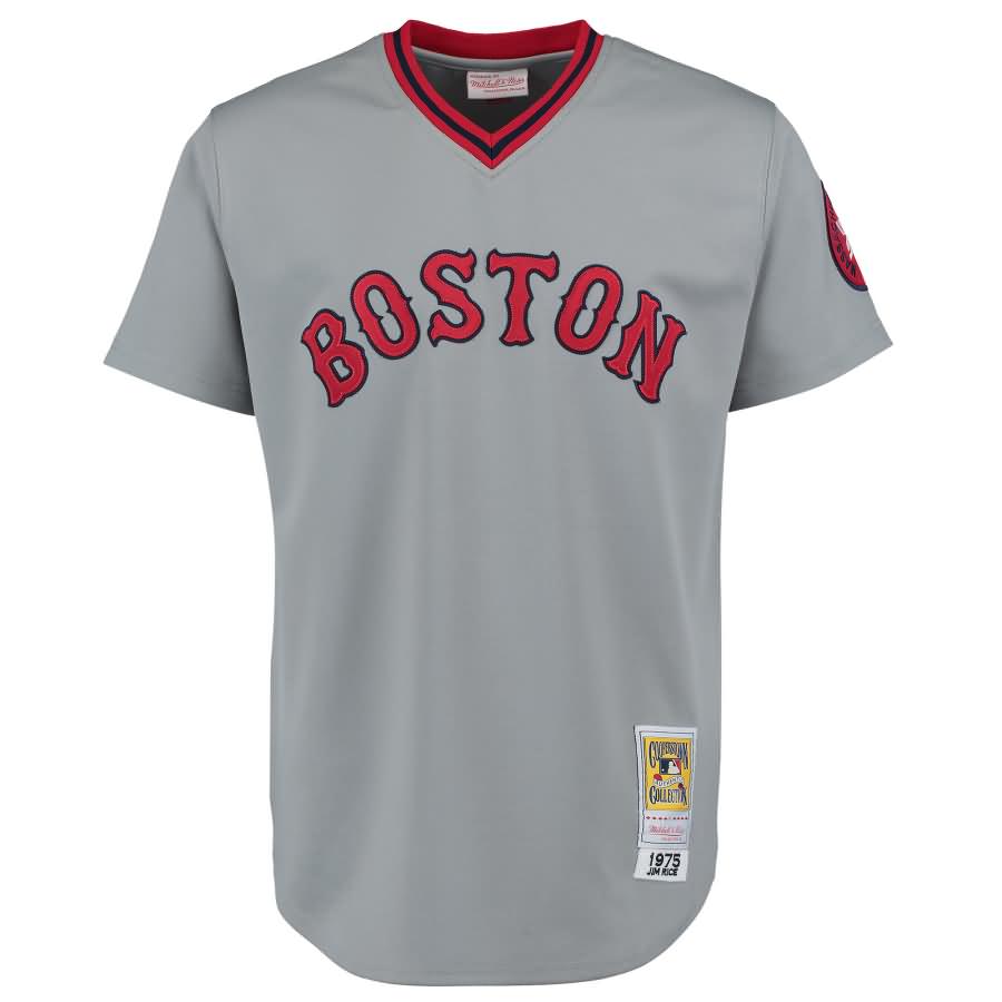 Jim Rice Boston 1975 Red Sox Mitchell & Ness Authentic Throwback Jersey - Gray