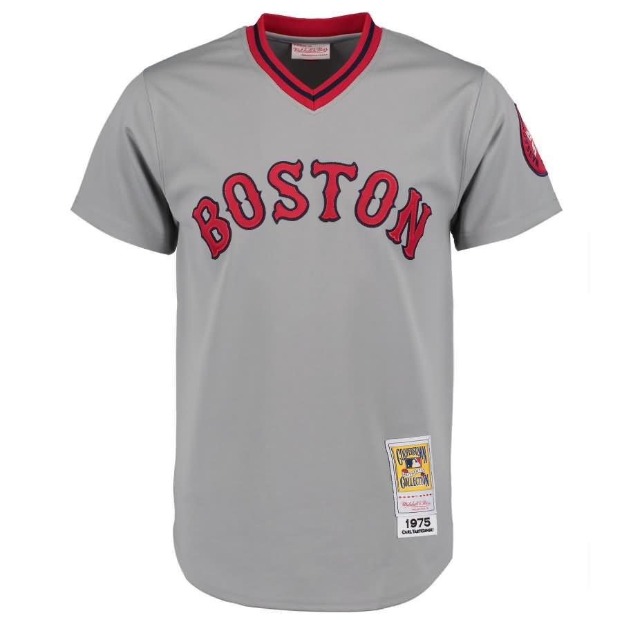 Carl Yastrzemski 1975 Boston Red Sox Mitchell & Ness Authentic Throwback Jersey - Gray