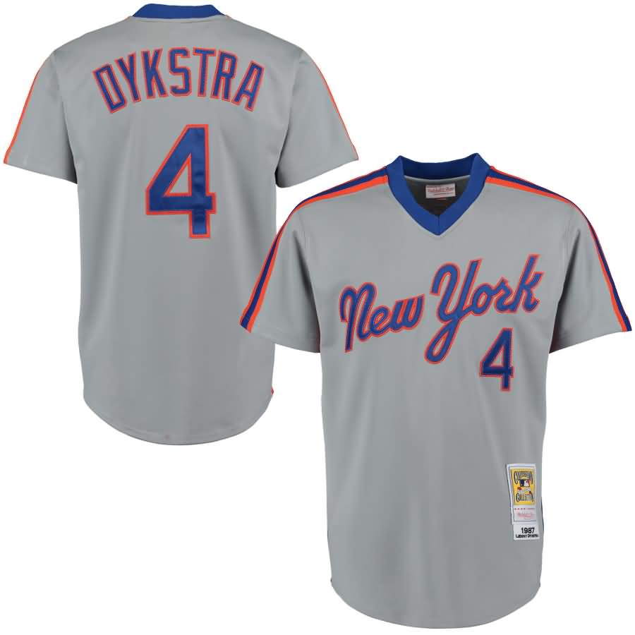 Lenny Dykstra 1987 New York Mets Mitchell & Ness Authentic Throwback Jersey - Gray