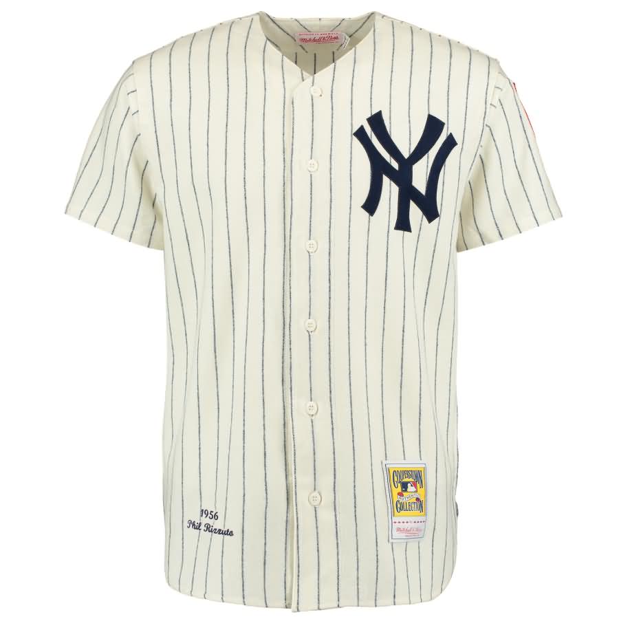 Phil Rizzuto New York Yankees Mitchell & Ness Throwback 1956 Authentic Jersey - Cream/Navy