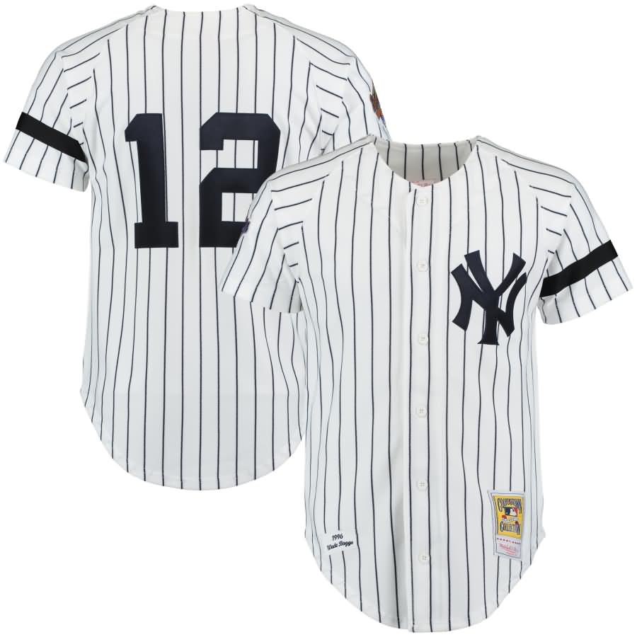 Wade Boggs New York Yankees Mitchell & Ness Throwback 1996 Authentic Jersey - White/Navy