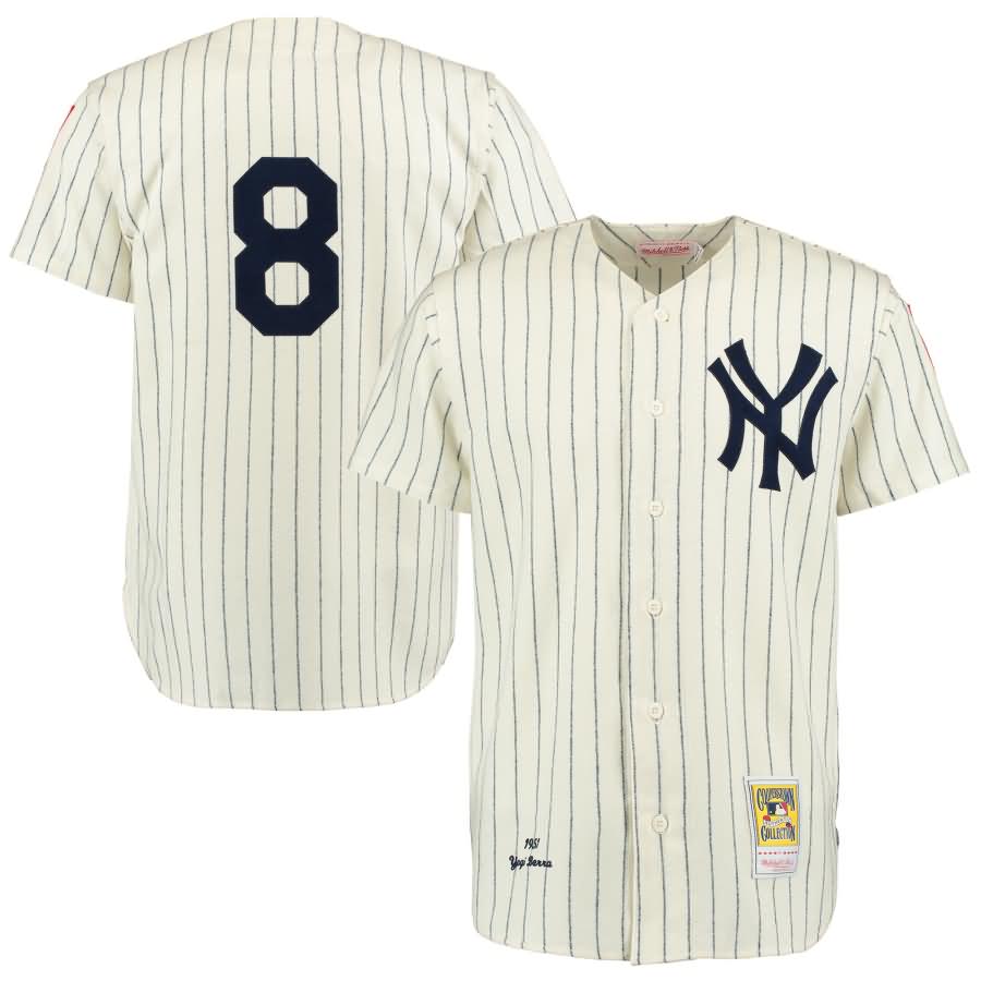 Yogi Berra New York Yankees Mitchell & Ness Throwback 1951 Authentic Jersey - Cream/Navy