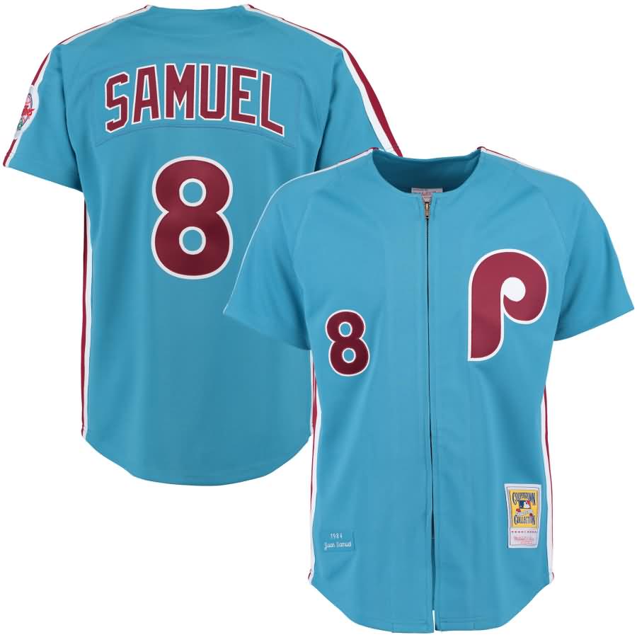 Juan Samuel 1983 Philadelphia Phillies Mitchell & Ness Authentic Throwback Jersey - Light Blue