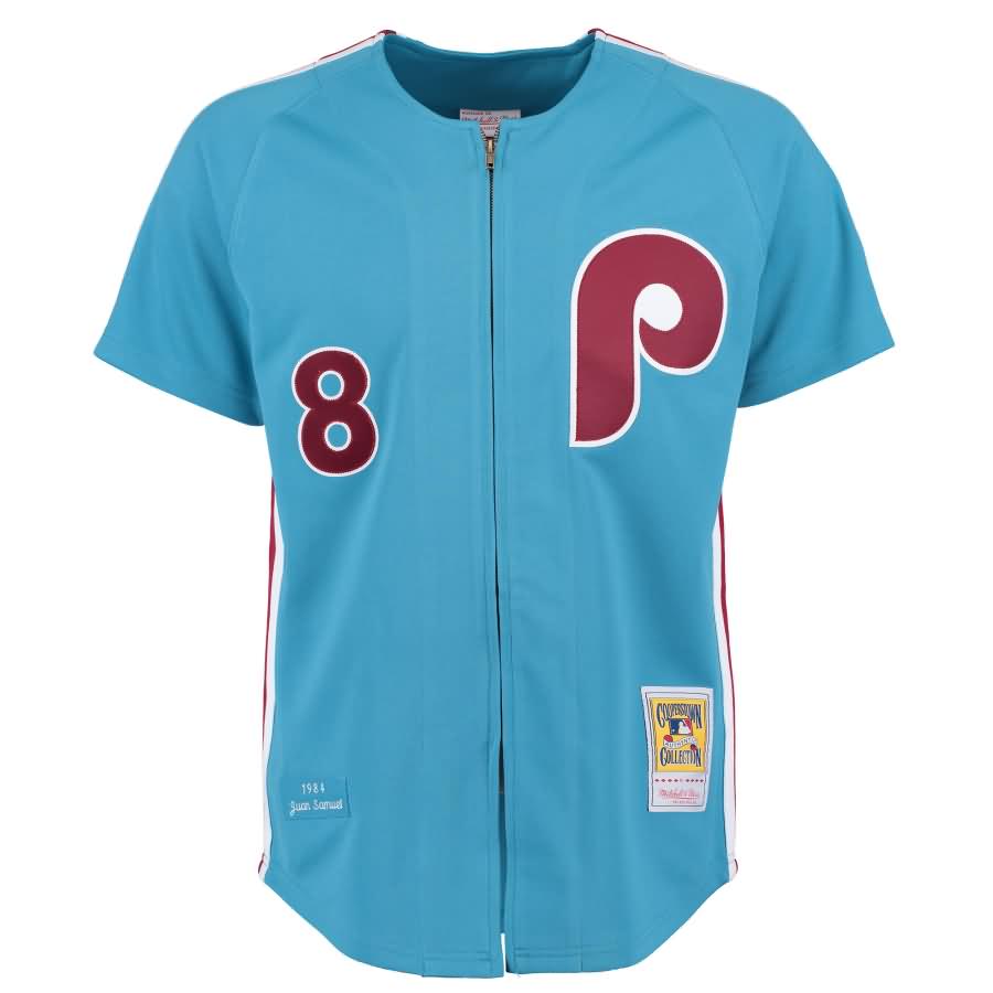 Juan Samuel 1983 Philadelphia Phillies Mitchell & Ness Authentic Throwback Jersey - Light Blue