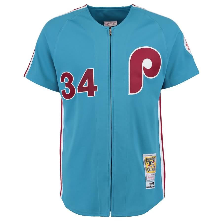 Gary Matthews 1983 Philadelphia Phillies Mitchell & Ness Authentic Throwback Jersey - Light Blue