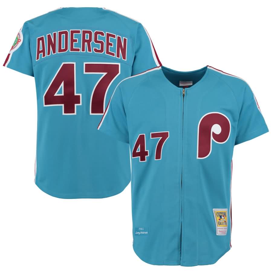 Larry Andersen 1983 Philadelphia Phillies Mitchell & Ness Authentic Throwback Jersey - Light Blue