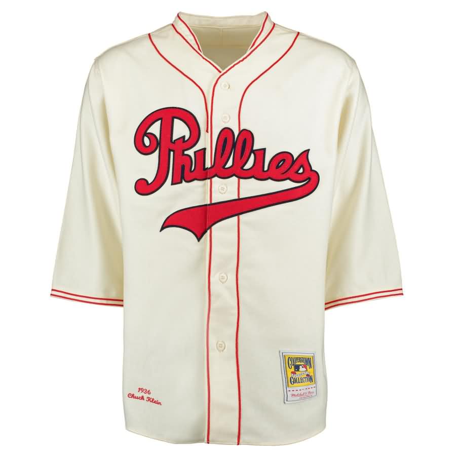 Chuck Klein 1936 Philadelphia Phillies Mitchell & Ness Authentic Throwback Jersey - Cream