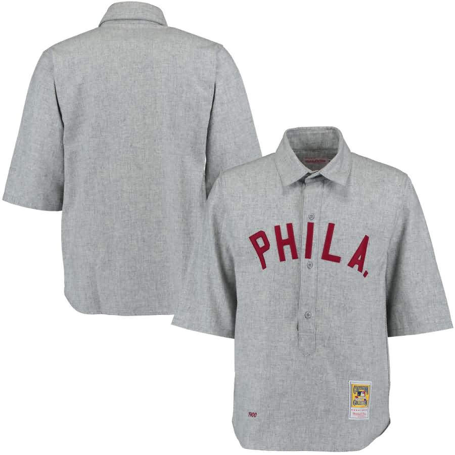 Philadelphia Phillies 1900 Mitchell & Ness Authentic Throwback Jersey - Gray