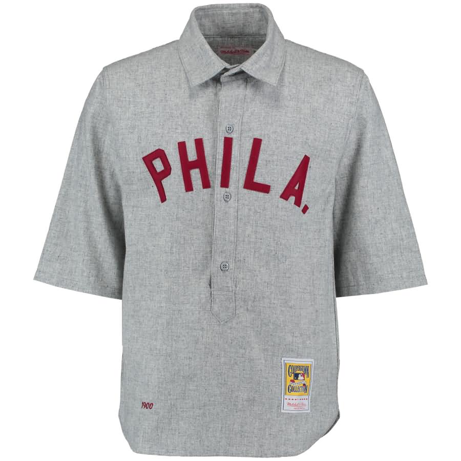 Philadelphia Phillies 1900 Mitchell & Ness Authentic Throwback Jersey - Gray