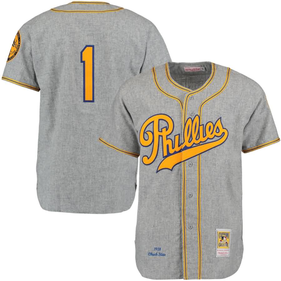 Chuck Klein 1938 Philadelphia Phillies Mitchell & Ness Authentic Throwback Jersey - Gray