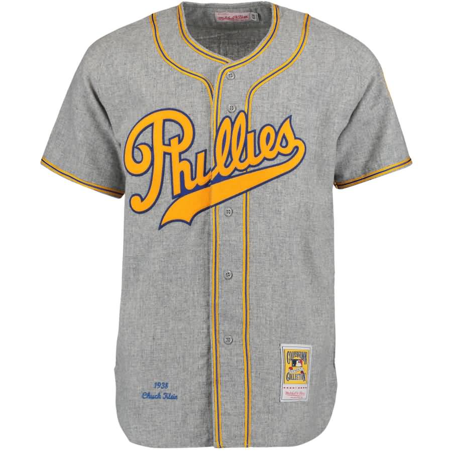 Chuck Klein 1938 Philadelphia Phillies Mitchell & Ness Authentic Throwback Jersey - Gray