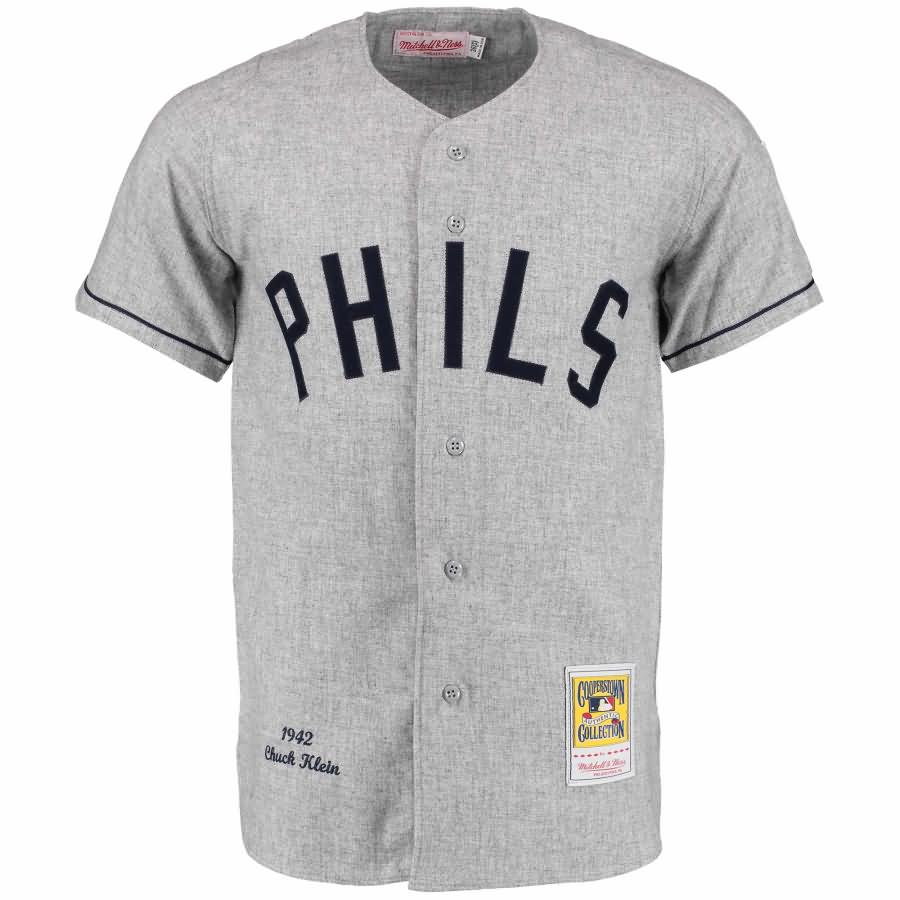 Chuck Klein 1942 Philadelphia Phillies Mitchell & Ness Authentic Throwback Jersey - Gray