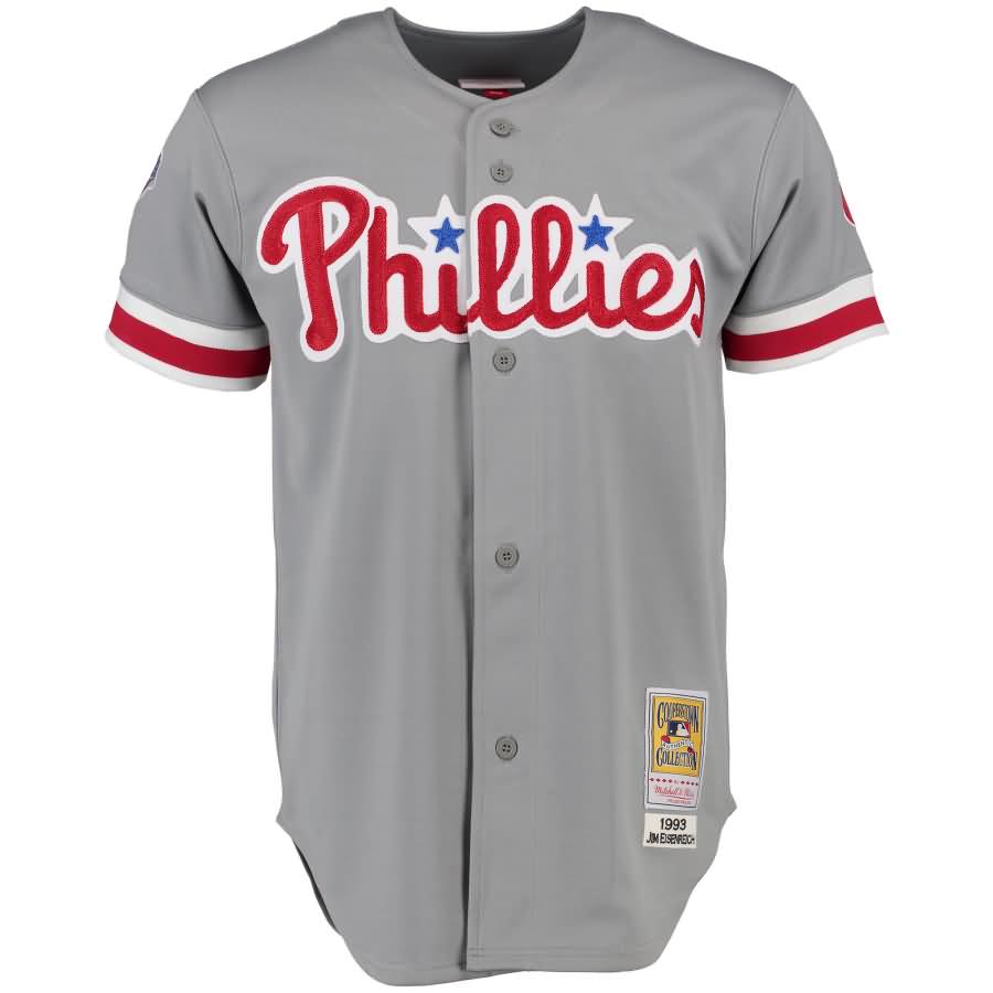 Jim Eisenreich 1993 Philadelphia Phillies Mitchell & Ness Road Authentic Throwback Jersey - Gray