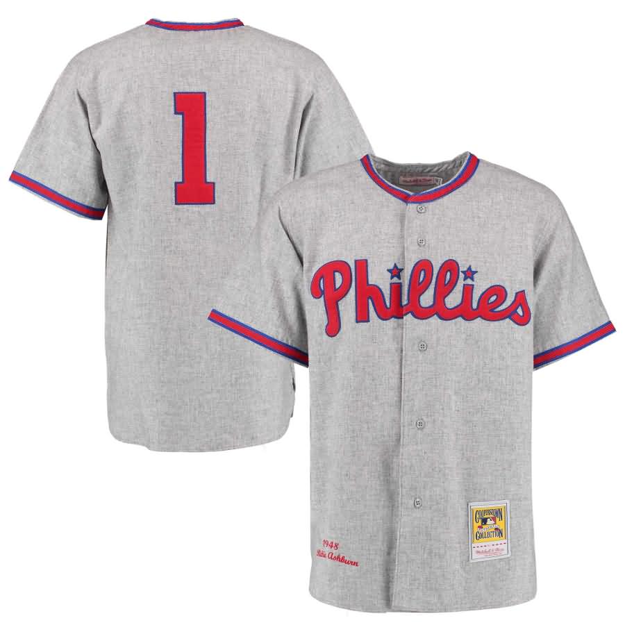 Richie Ashburn 1948 Philadelphia Phillies Mitchell & Ness Authentic Throwback Jersey - Gray