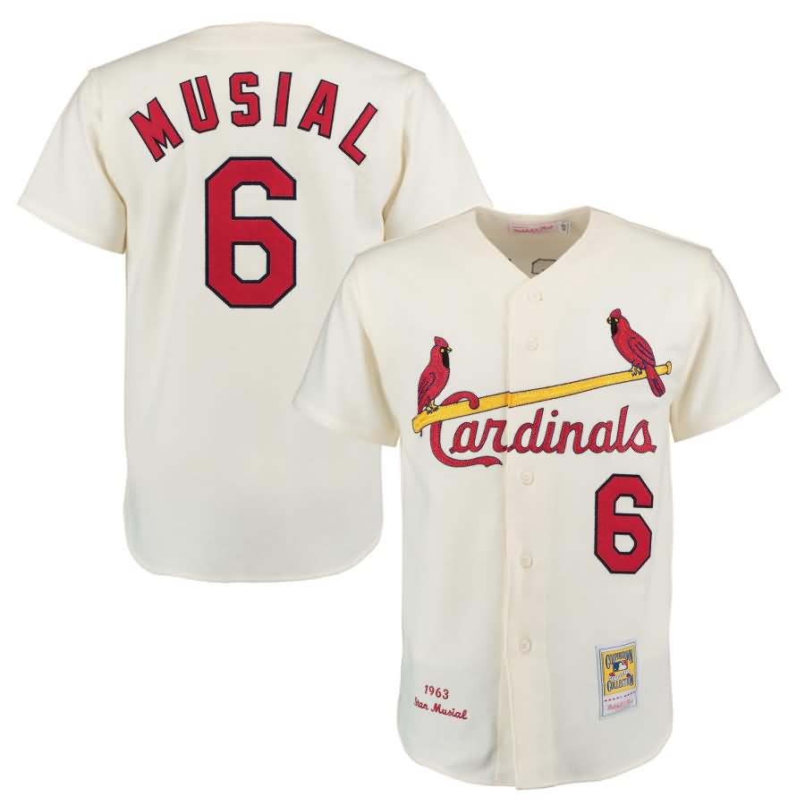 Stan Musial 1963 St. Louis Cardinals Mitchell & Ness Authentic Throwback Jersey - Cream