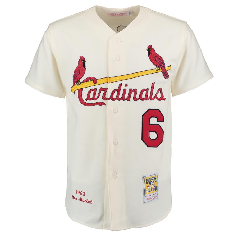 Stan Musial 1963 St. Louis Cardinals Mitchell & Ness Authentic Throwback Jersey - Cream