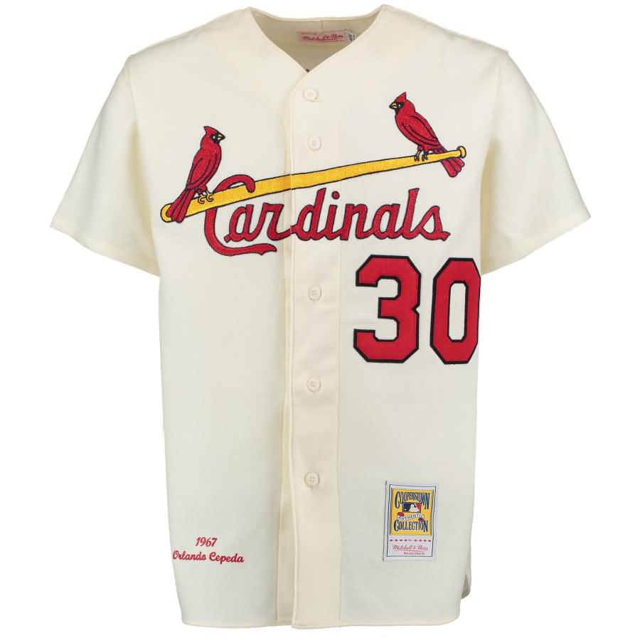 Orlando Cepeda 1967 St. Louis Cardinals Mitchell & Ness Home Authentic Throwback Jersey - Cream