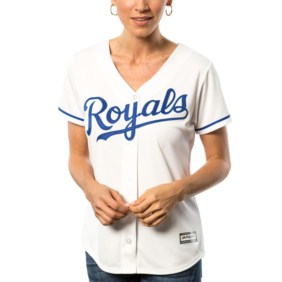 Salvador Perez Kansas City Royals Majestic Women's Cool Base Player Jersey - White