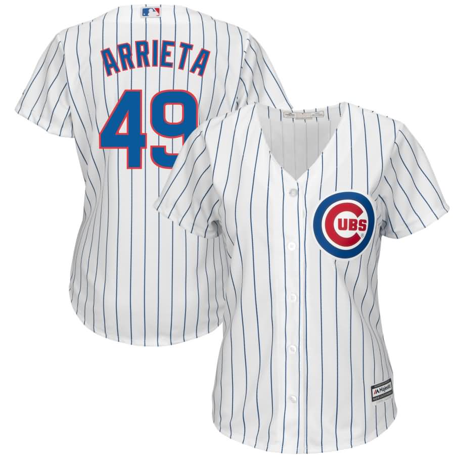 Chicago Cubs Jake Arrieta Majestic Women's Cool Base Player Jersey - White