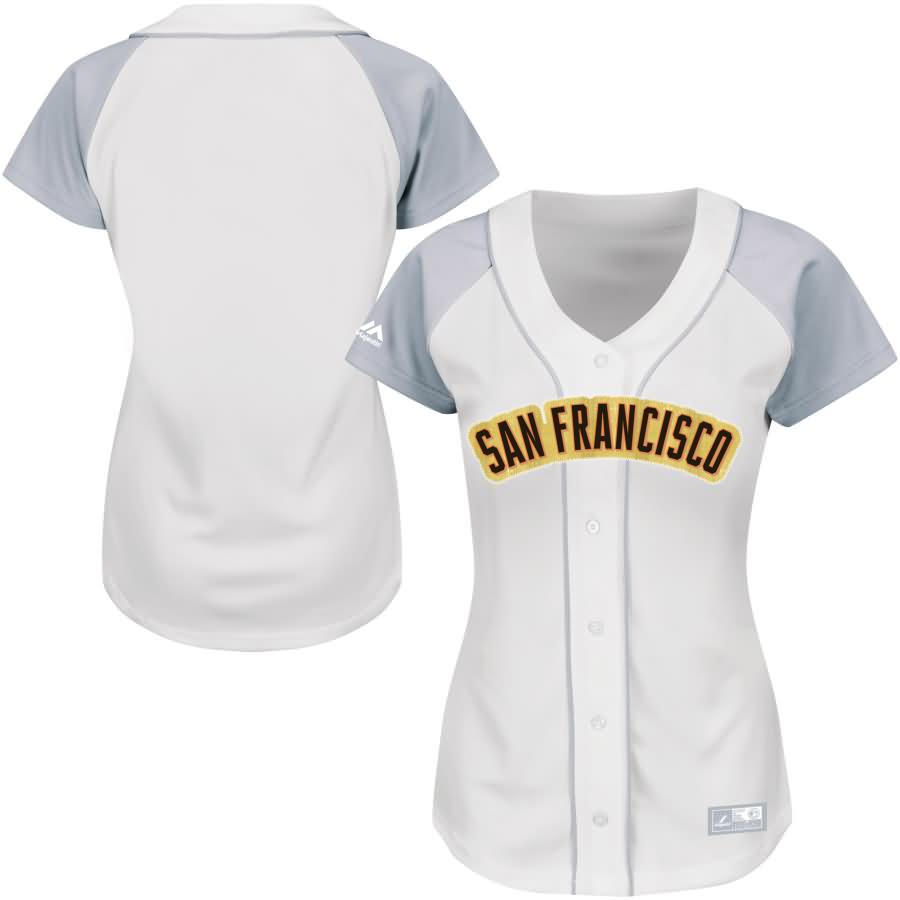 San Francisco Giants Majestic Women's Fashion Replica Jersey - White